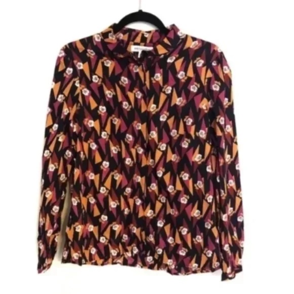NWOT Emily and Fin Floral Geometric Blouse - Picture 1 of 7